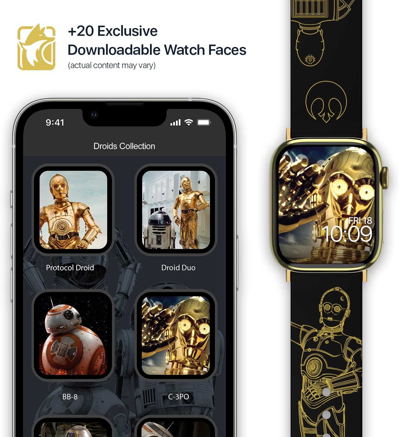 MobyFox Star Wars - C-3PO Droid Blueprints Cinturino Smartwatch - Licenza Ufficiale, Compatibile con Ogni Dimensione e Serie di Apple Watch (Orologio Non Incluso) MobyFox Star Wars - C-3PO Droid Blueprints Cinturino Smartwatch - Licenza Ufficiale, Compatibile con Ogni Dimensione e Serie di Apple Watch (Orologio Non Incluso)