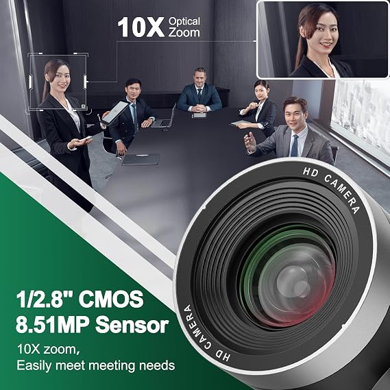 SMTAV 4K PTZ Camera,10X Optics Zoom, HDMI SDI USB and IP Streaming Output, for Churches, Schools, Video conferences and Live Streaming. (10X, SDI+HDMI+USB3.0+IP)