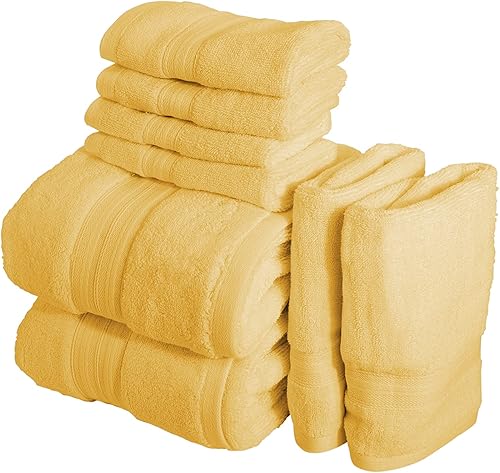 Bennett and Shea - Juego de toallas de baño de lujo, 8 piezas, resistentes al olor, toallas de baño de alta calidad para baño, altamente absorbentes