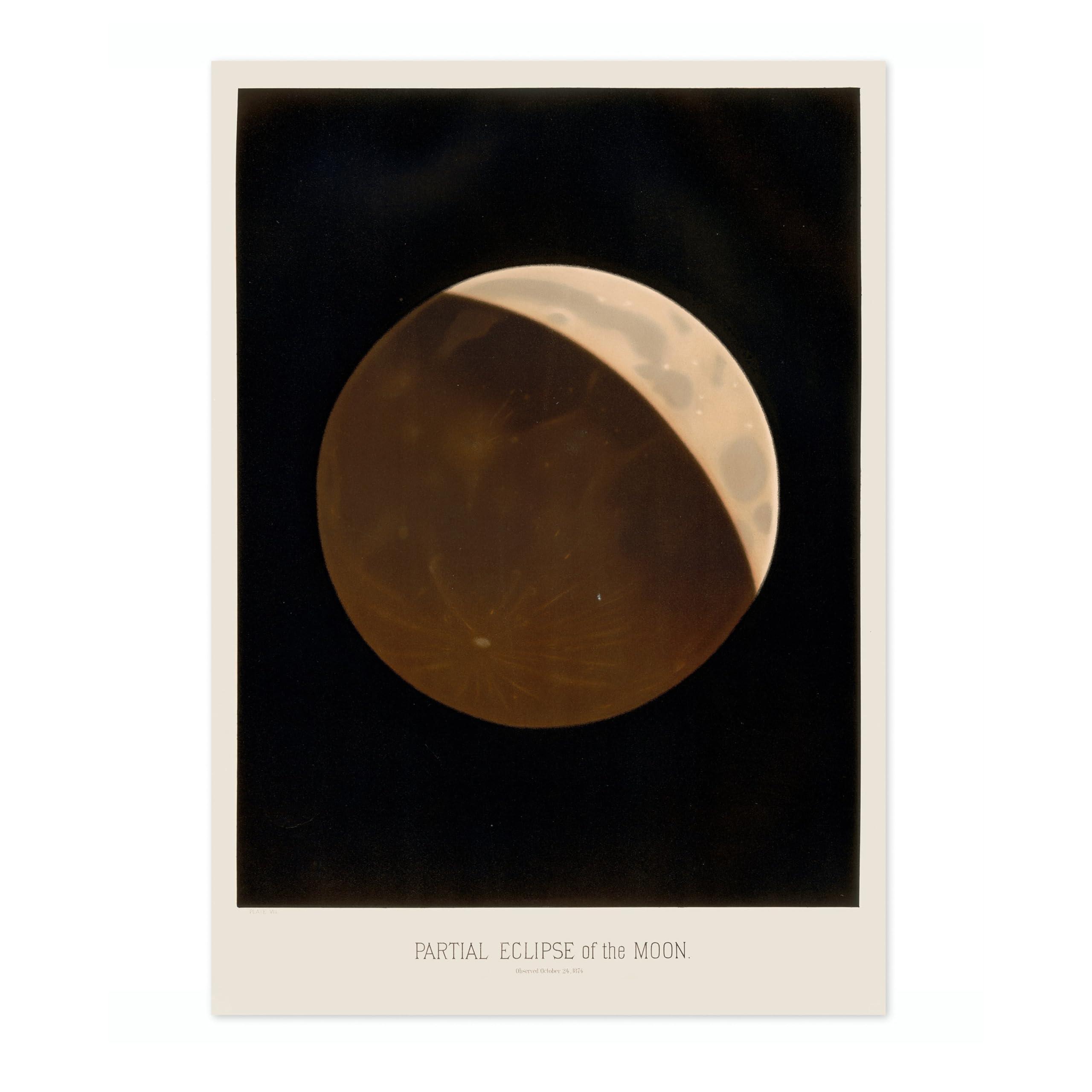 Partial Eclipse Vintage Space Poster, Retro Astronomy Illustration Print, Galaxy Planet Nasa Wall Art Painting Universe Moon Eclipse Office Home Decor, A2 (Print Only) - 59.4x42cm