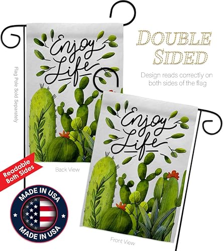Miniatura 3 de Cactus Life - Bandera de jardín – Regional Southwest Desert Country Succulent Area – Cartel de decoración de la casa pequeño para patio, regalo de