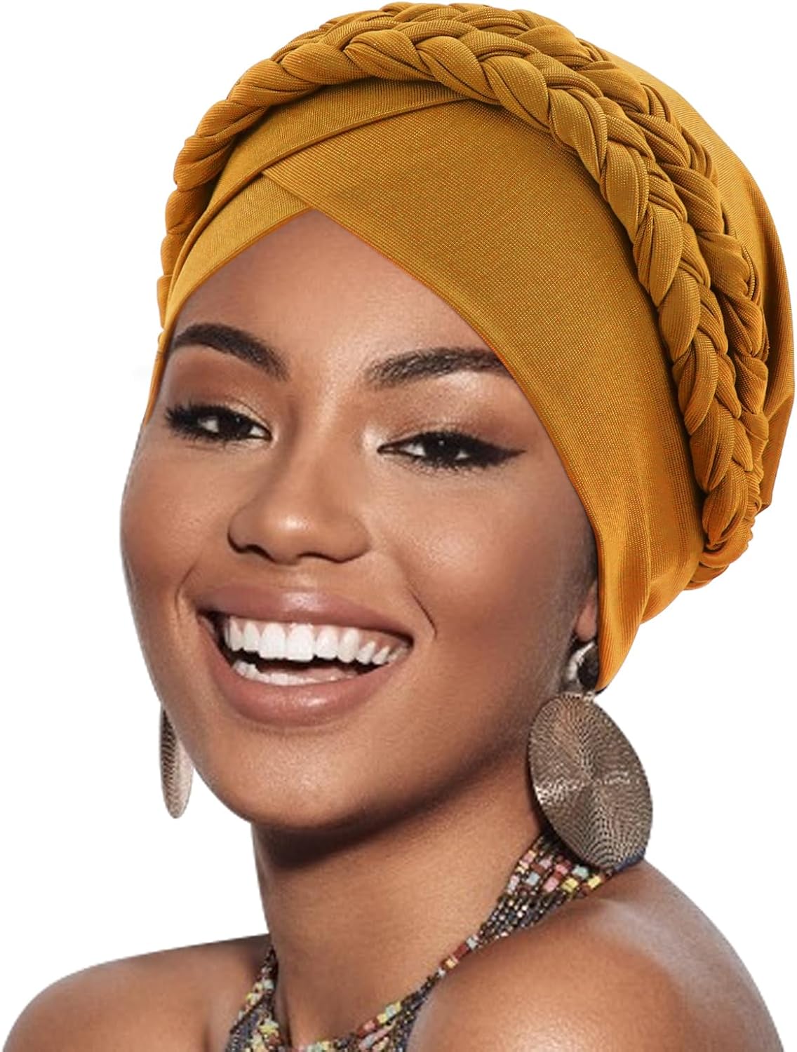 African Women Turban Caps Pre-Tied Twisted Turbans Head Scarf for Women Hair Wraps Cover Beanie Cancer Chemo Headwear
