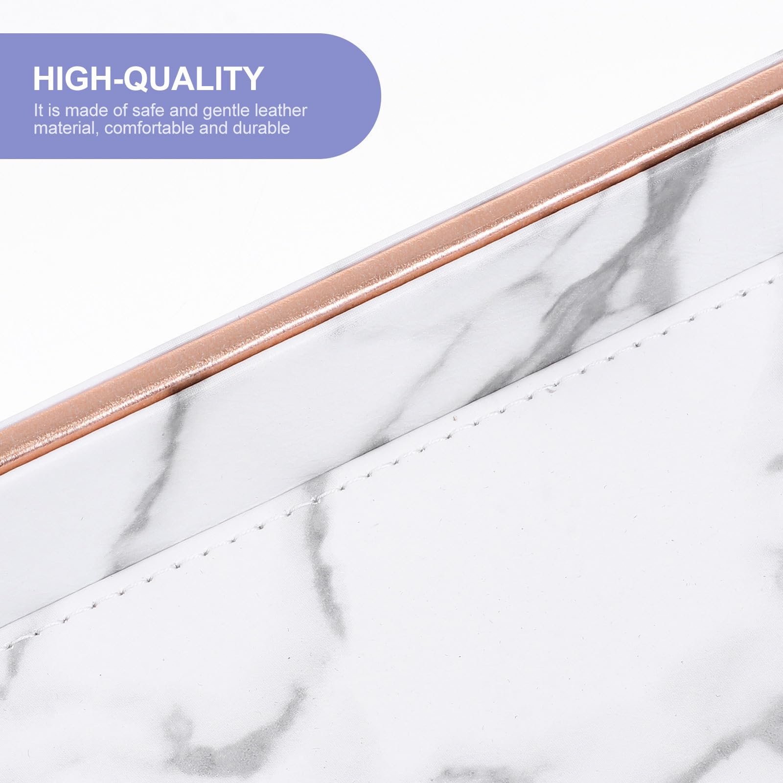Levemolo Bandeja Organizadora Elegante Diseño de Mármol y Cuero, Almacenamiento Duradero para Joyas y Accesorios de Baño, Adecuado para Tocador Moderno