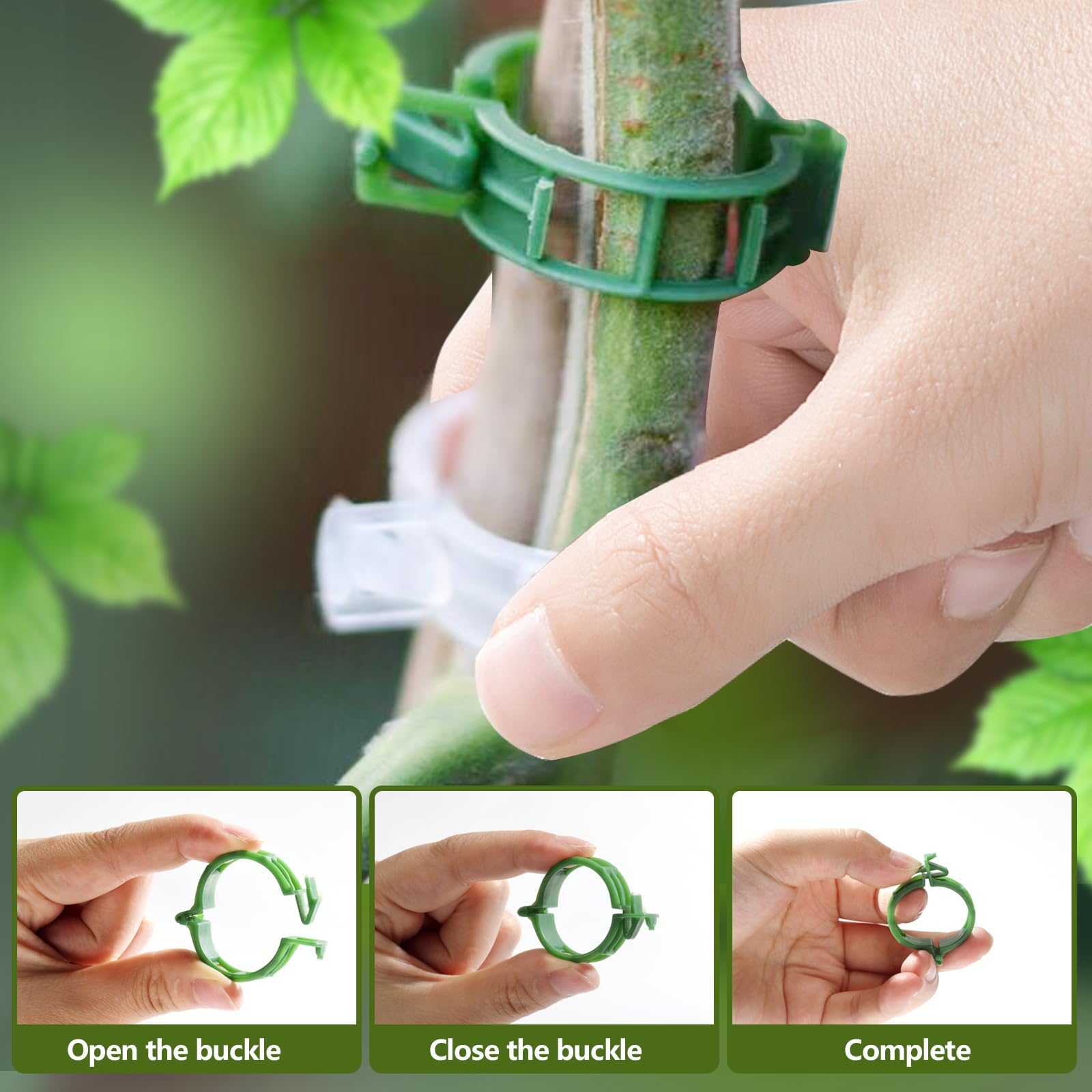 Pflanzenstütz-Clips, 200 Stück – 2,5 Cm Innendurchmesser, Kunststoff, Für Tomaten, Gurken, Rosen Etc.