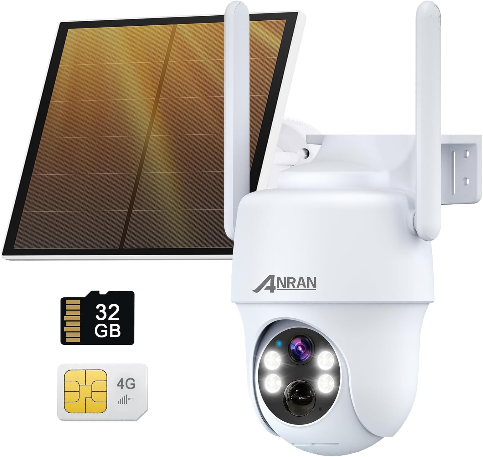 Kit Caméra Surveillance Solaire ANRAN 4MP - 4 Caméras WiFi Extérieur PTZ 360°