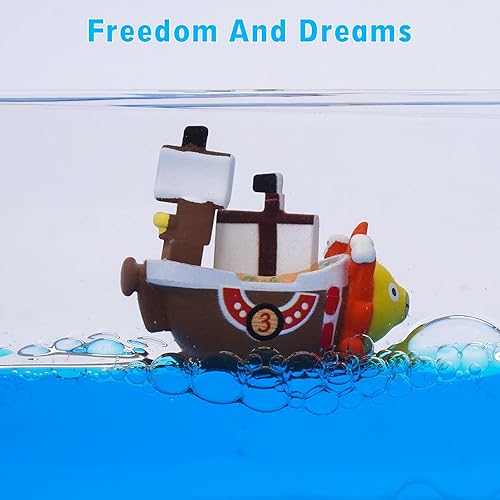 Miniatura 6 de Honsheng Unsinkable Boat One Thousand Pirate Ship Piece Model Sunny Toys in a Bottle Box Acrylic Cruise Ship Fluid Drift Paperweight Desk for Decor