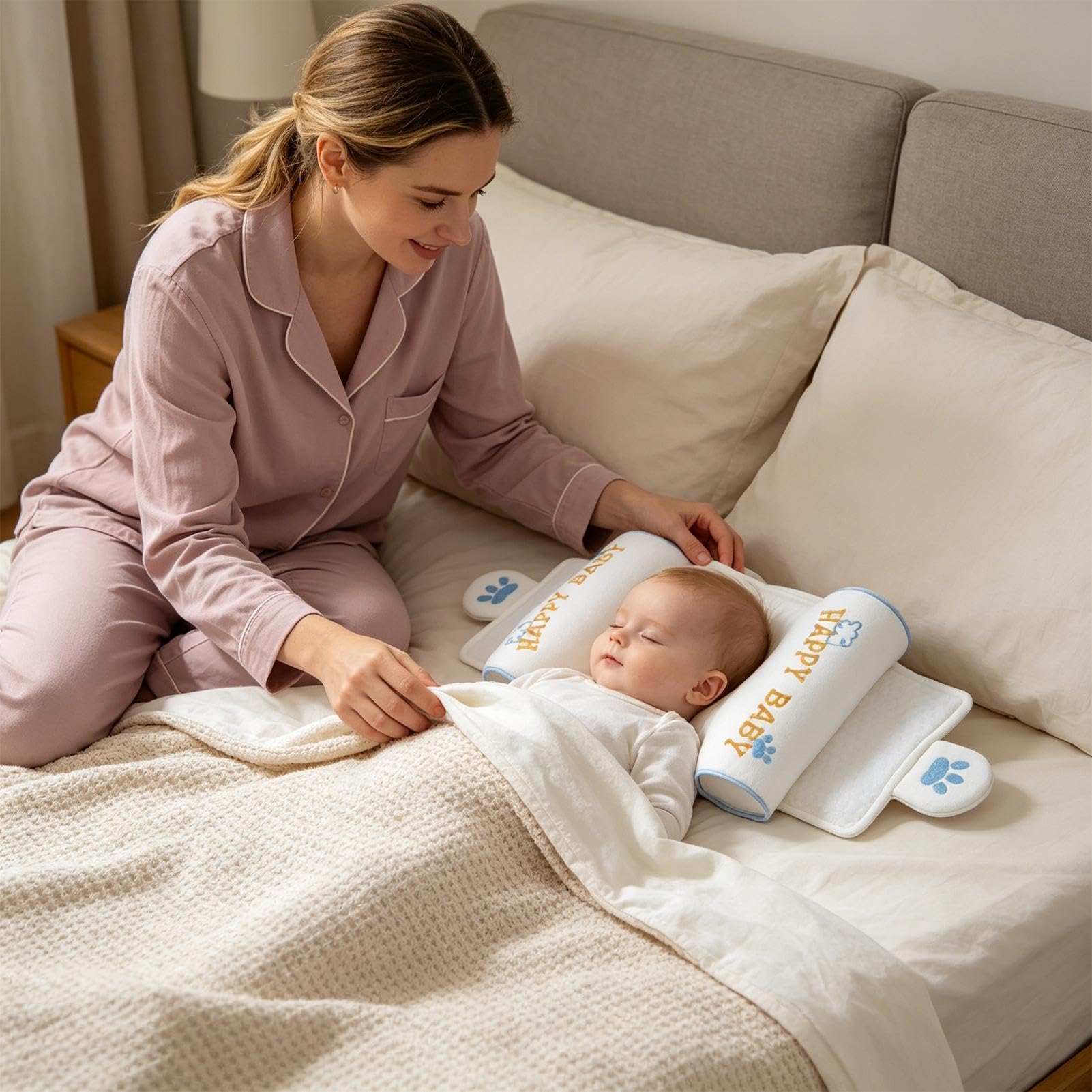Cuscino Testa Piatta - Ergonomico Traspirante Morbido E Lavabile - Cuscino Sagomato Per La Testa Dei Bambini,Per Casa Il Seggiolino Auto Il Passeggino Ospedale Estate Riposo E Comfort