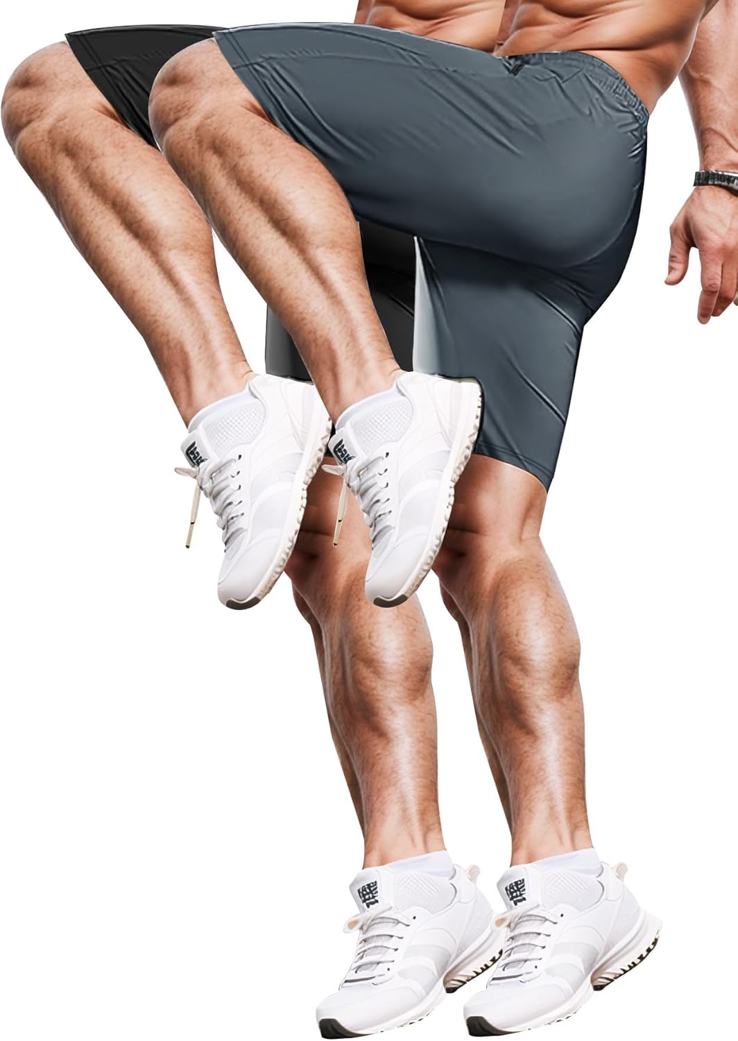 Men's Athletic Shorts Lightweight Sport,Gym,Workout,Running Jogging Shorts Quick Dry with Zipper Pockets - Image 2