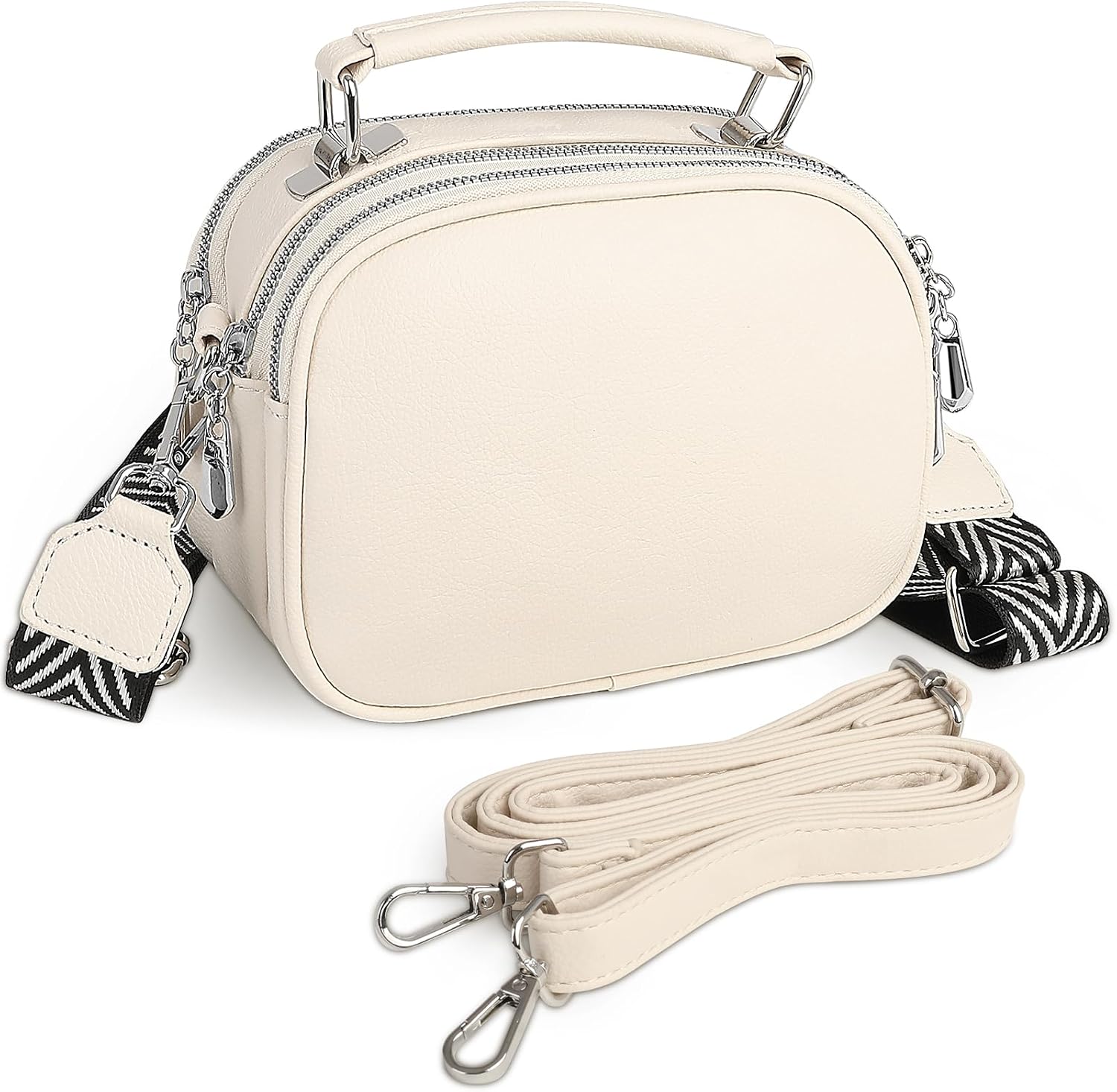 Womens Crossbody Purse with 2 Removable Straps Leather Small Cross Body Bags for Women Trendy