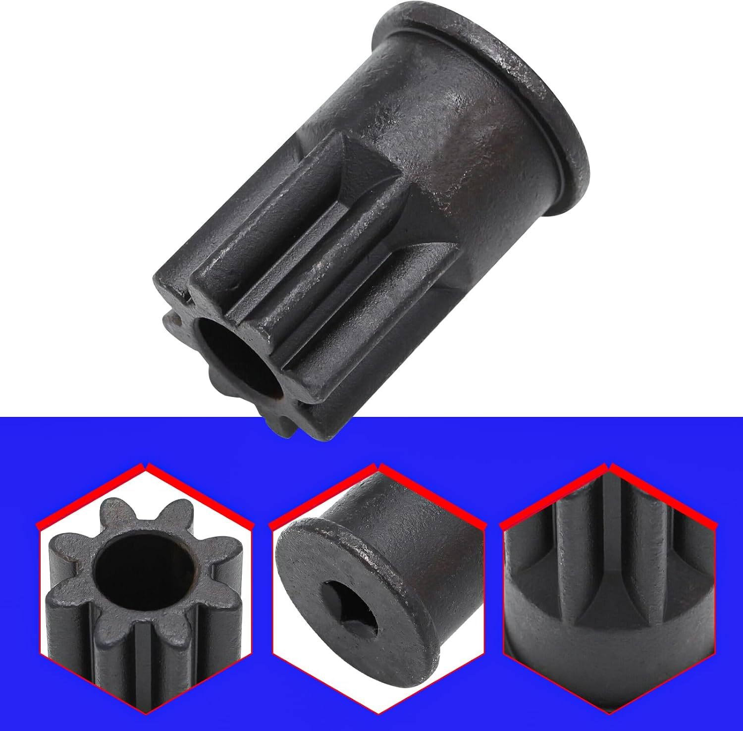 SMMS J-38587-A Engine Barring Socket Engine Turning Tool for Caterpillar CAT 3406E, Fits for EUI MUI & Mack Engines C9 C10 C12 C13 C15 C16 & E-7, E-7 ETEC OE: J38587A