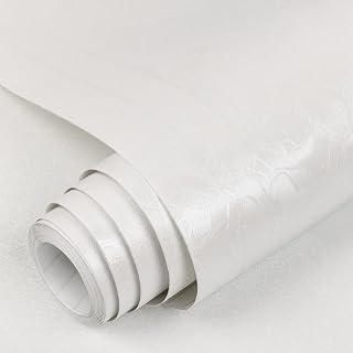 TANONE White Peel and Stick Wallpaper 17.7" X 118" White Embossed Floral Contact Paper Self Adhesive Removable Textured Wallpaper Vinyl Thicken Wall Paper for Wall Furniture Cabinet Drawer Dresser