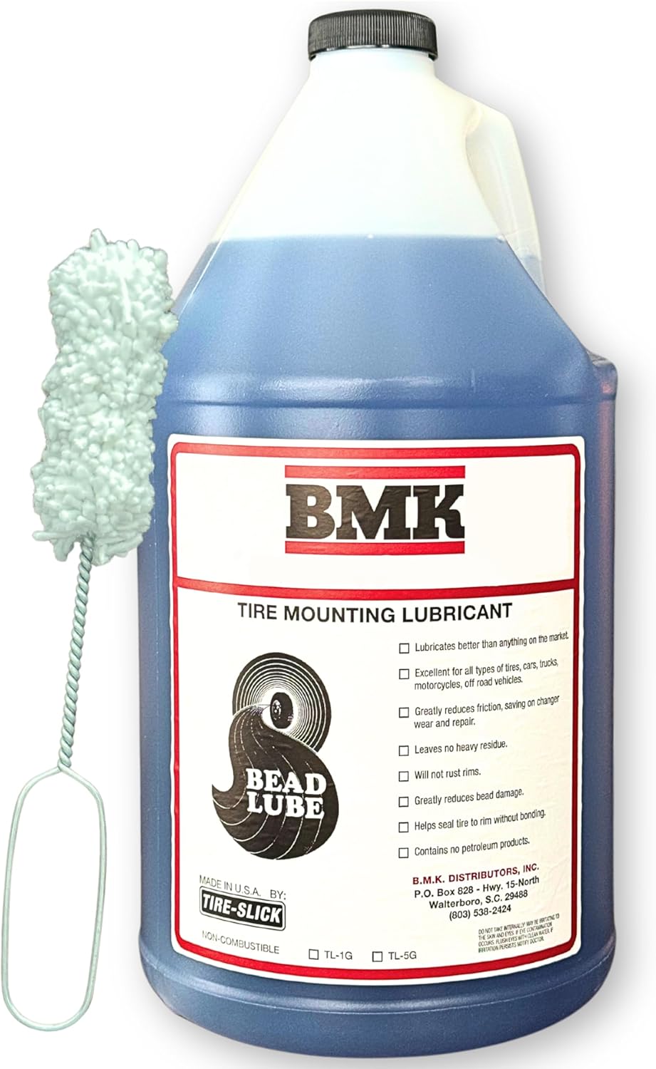 Tire Mounting Lubricant (1 Gal.) with Applicator, Made in USA, Tire Bead Sealant for Tires and Wheels, Biodegradable, Universal for Cars, Trucks, Motorcycles