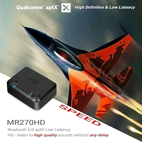 Miniatura 2 de AptX HD - Transmisor Bluetooth de baja latencia - August MR270 HD - Adaptador de auriculares Bluetooth v5.0 de doble enlace para TV - Conecta dos