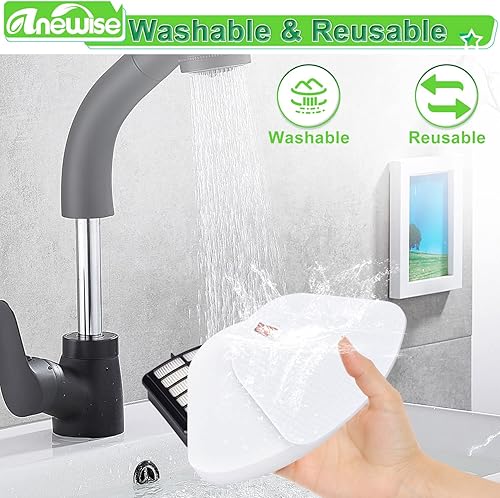 Miniatura 4 de Kit de 2 paquetes Smartide para Shark Navigator Lift-away Nv350 Nv351 Nv352 Nv355 Nv356 Nv357 espuma de pre-filtro y fieltro  1 filtro absoluto para