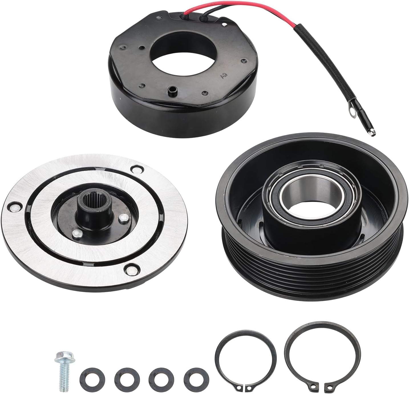 JDMON AC Compressor Clutch Assembly Repair Kit Compatible with Toyota Tacoma 2.7L 4.0L 2005 2006 2007 2008 2009 2010 2011 2012 2013 2014 2015 Replace 8832004060, 10348090, 10362461, 67677, 68677