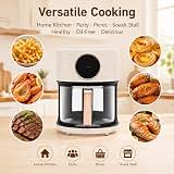 1200W Glass Air Fryer, 360° Viewable Air Fryer with 8 Preset Modes, Digital Touchscreen, 4.2L Oil-Free Healthy Cooker White with Nonstick Dishwasher-Safe Pot for Home Kitchen — image 8