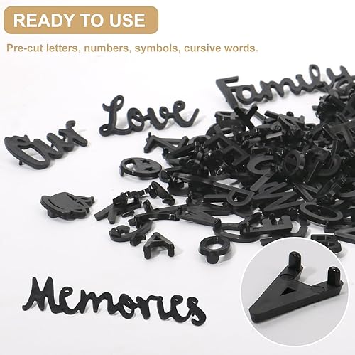 Miniatura 10 de Letras solo para letreros, letras blancas de 34 de pulgada para tableros de mensajes de fieltro (398 piezas), letras de plástico precortadas de 0.75