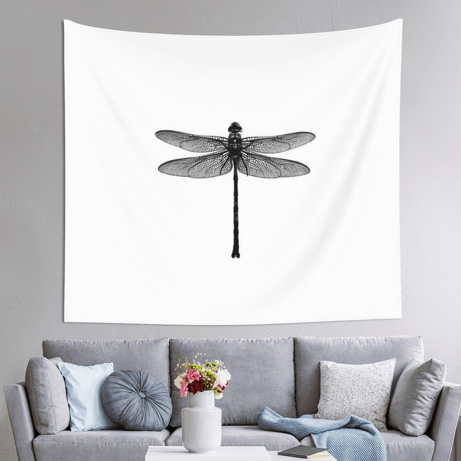 WKSGDSG Decoration Tapestry Wall Hanging For Bedroom, Dragonfly, 152x130cm Dorm Decor, Lightweight Easy Hang Wall Art For Living Room, Aesthetic Tapestries For Outdoor, Ceiling, Doorway, Camping