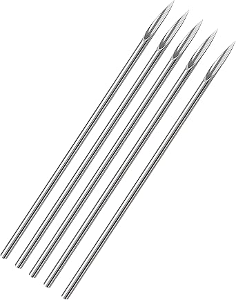 5PCS Ear Piercing Needles-Body/Nose/Navel/Nipple Perforating Needls Piercing Tool with Independance Package (18G)