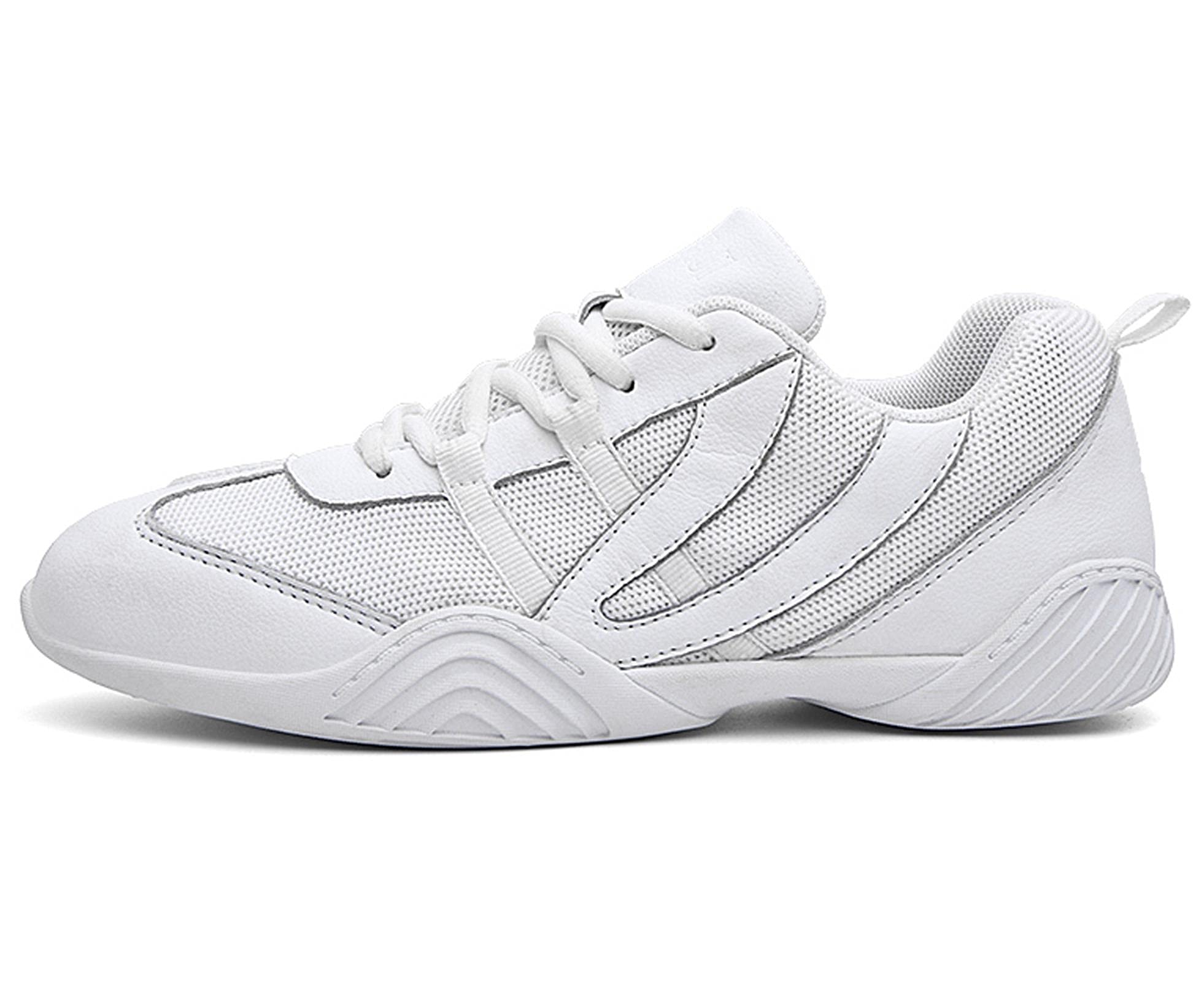 DADAWEN Damen Cheerleading Schuhe Mädchen Outdoor Turnschuhe Gymnastik Jazz Yoga Tanzschuhe Weiß