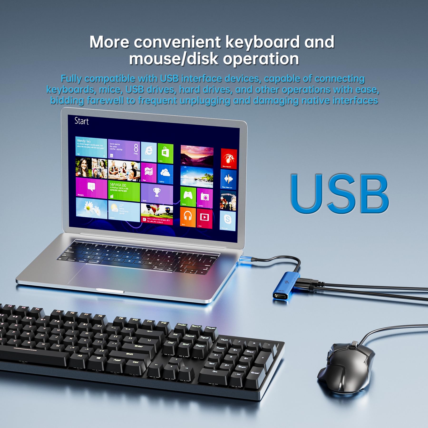 YCE Adaptateur USB C vers Displayport 1.4 (8K @ 60Hz/4K @ 240Hz) 3 en 1 avec PD 100 W & USB2.0 Thunderbolt 3/4 vers DP1.4 Compatible avec MacBook, iPad, iPhone 15, Surface, Android, ordinateur