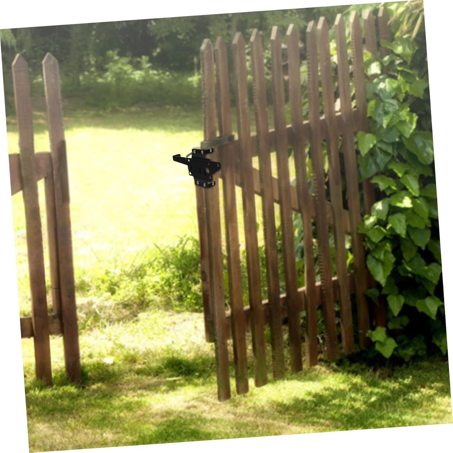 Gate Locks for Fence Heavy Duty Gate Latch Hinges Easy Install Self-Locking for Security