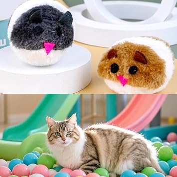2 PCS Clockwork Mouse Toy Creative Toy Mouse Wind Up Mouse Funny Plush Mouse Toy for Cat Dog Pet