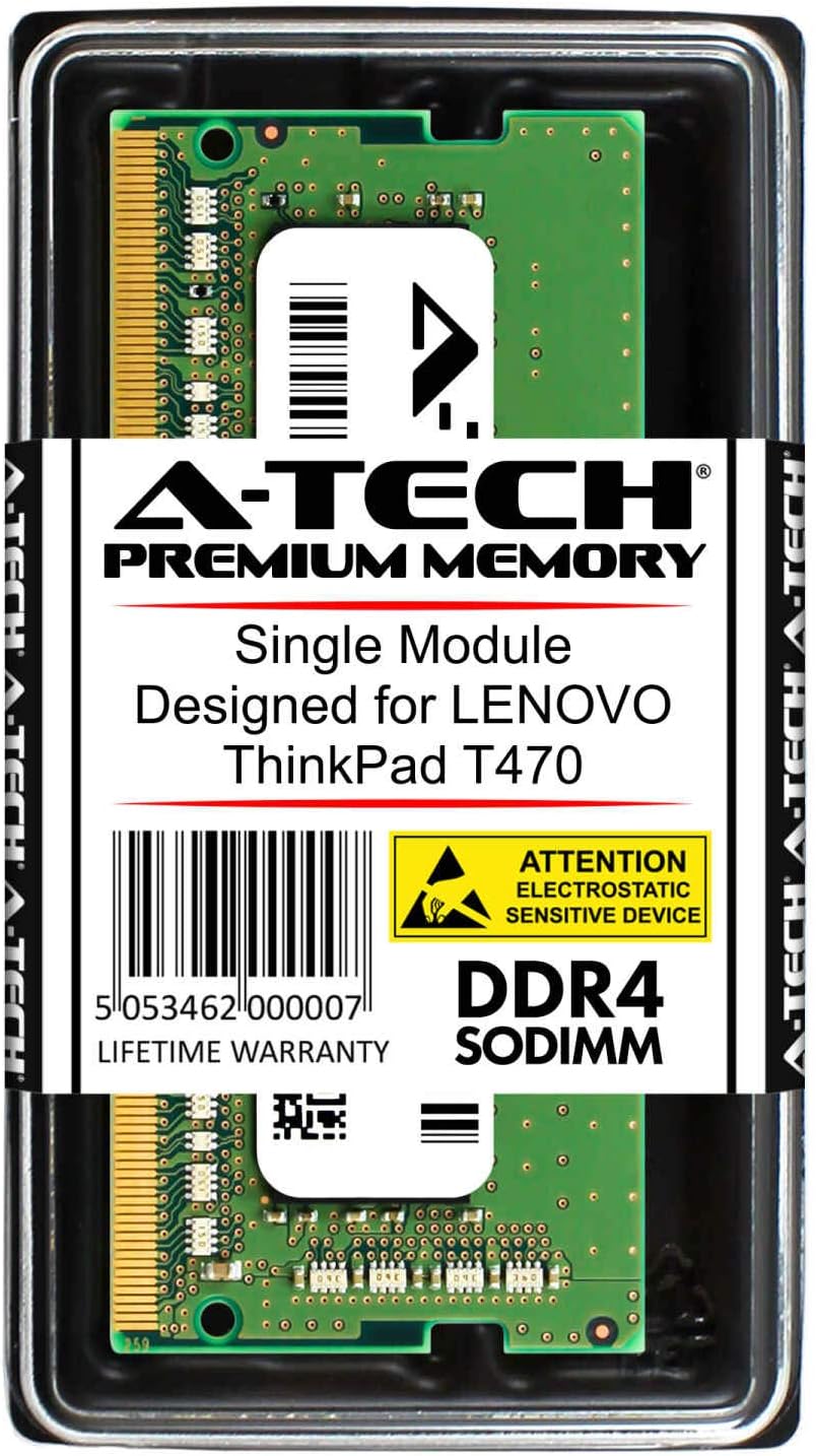 A-Tech 8GB RAM for Lenovo ThinkPad T470 | DDR4 2400 SODIMM PC4-19200 1.2V 260-Pin Memory Upgrade Module