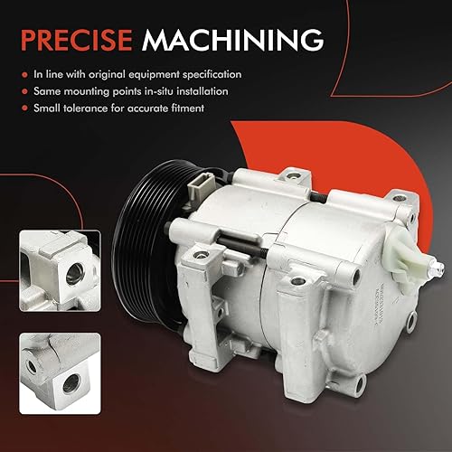 Miniatura 5 de A-Premium Compresor de aire acondicionado con embrague compatible con Ford F-250 1990-1996, F-350 1993-1997, F-Super Duty y más