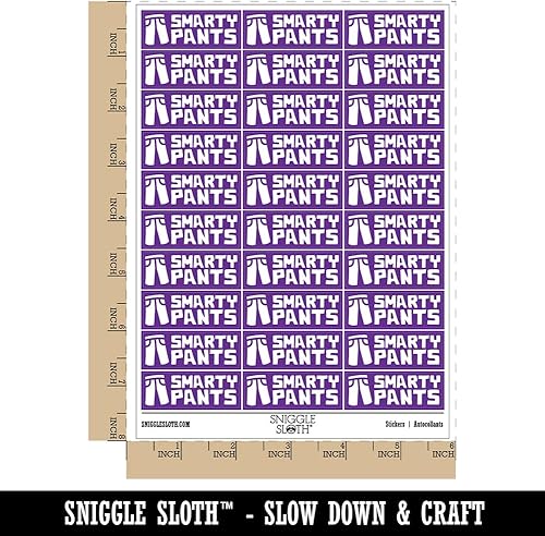Miniatura 2 de Smarty Pants - Paquete de calcomanías escolares para profesores y estudiantes, acabado brillante, tamaño mediano de 1.75 pulgadas, color morado