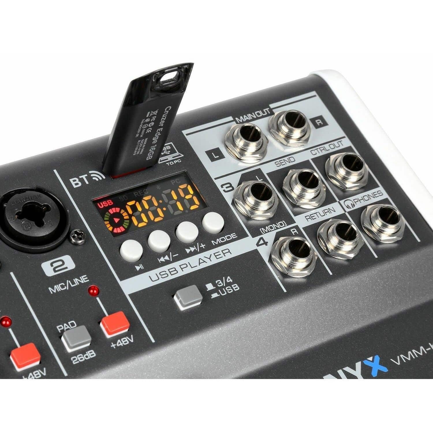 Vonyx VMM-K402 4-Kanal-Mischpult mit Bluetooth und Effekten