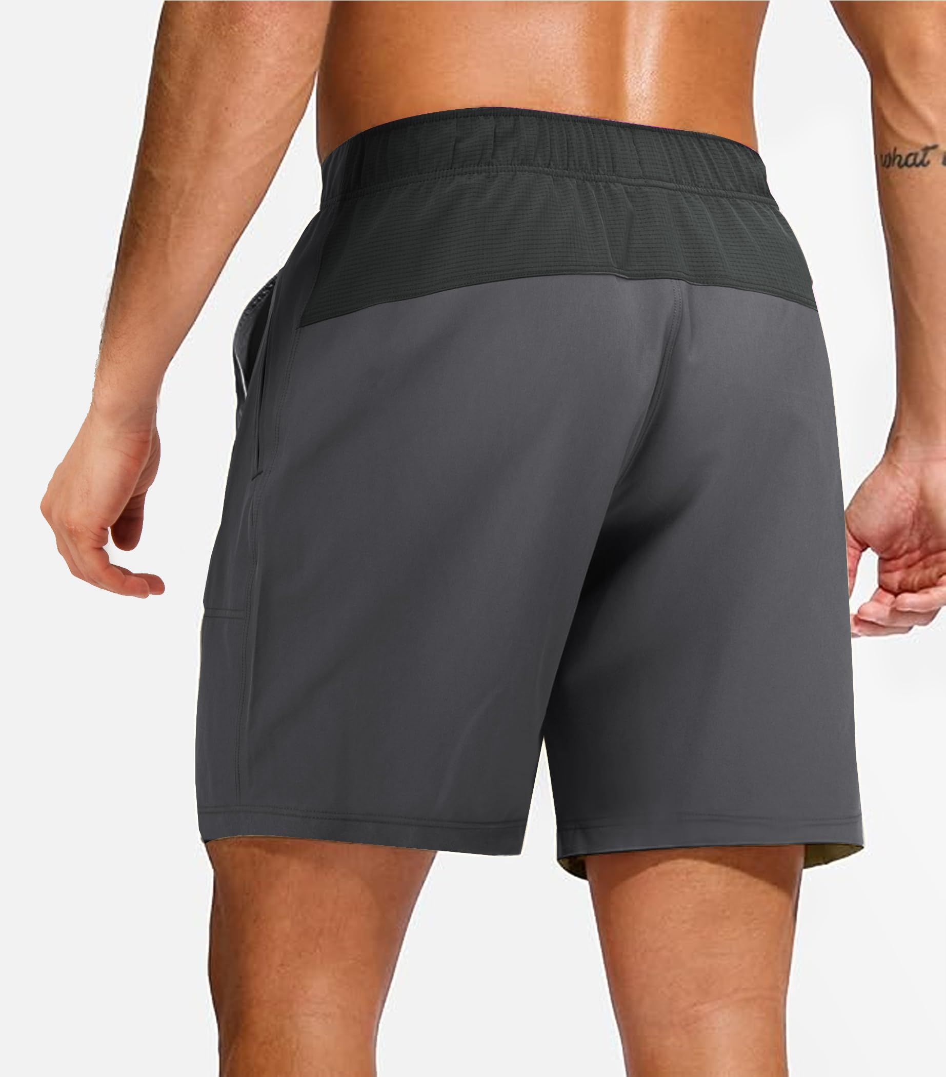Separatec Pantalones cortos de senderismo para hombre, pantalones cortos casuales ligeros de secado rápido de 7 pulgadas con bolsillos con cremallera para actividades al aire libre, correr, viajes