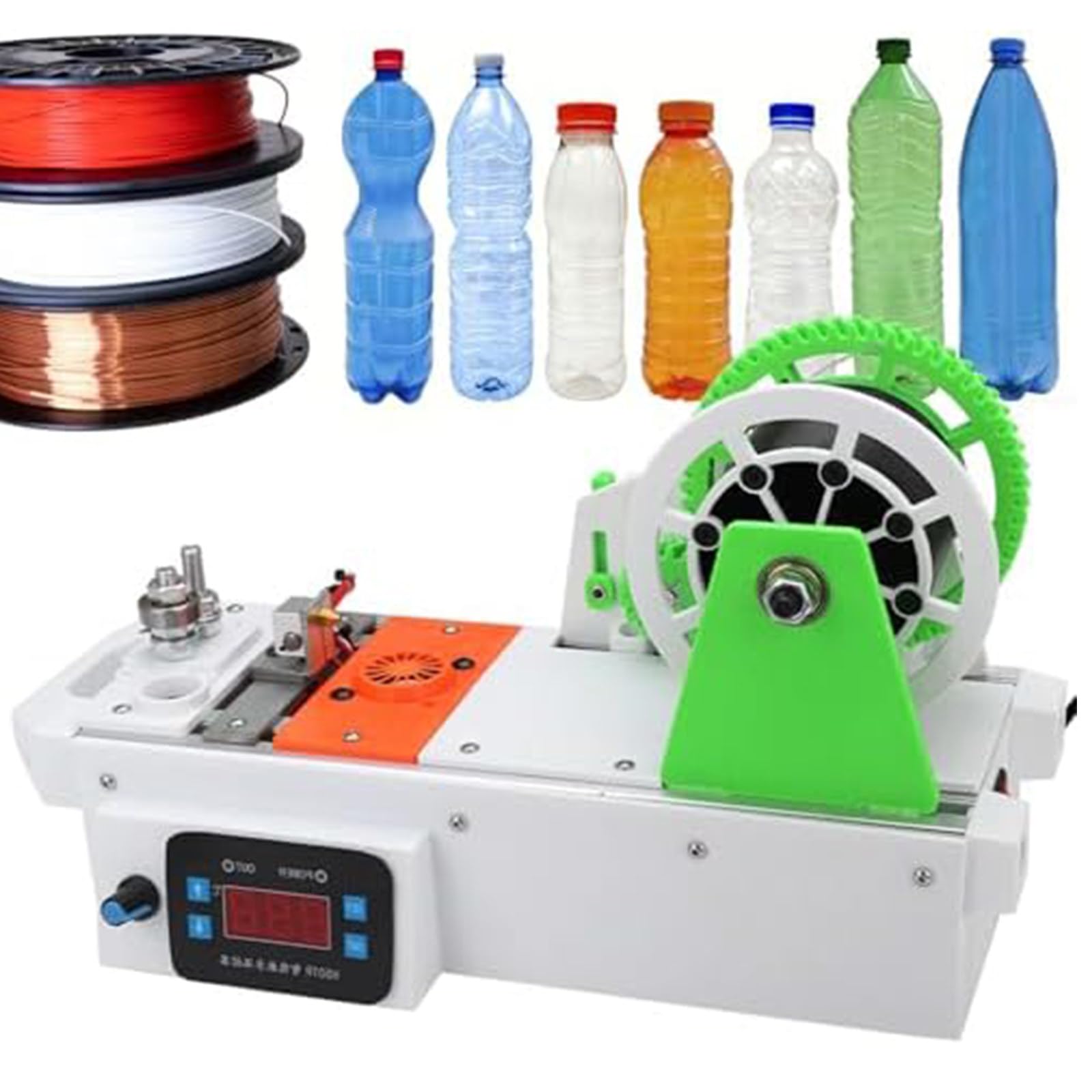 DDZJTPP Desktop Filament Manufacturing Machine,3D Printing Filament Recycling Machine with Digital Display,Adjustable Temperature/Speed,Suitable for Home and Small Studios C