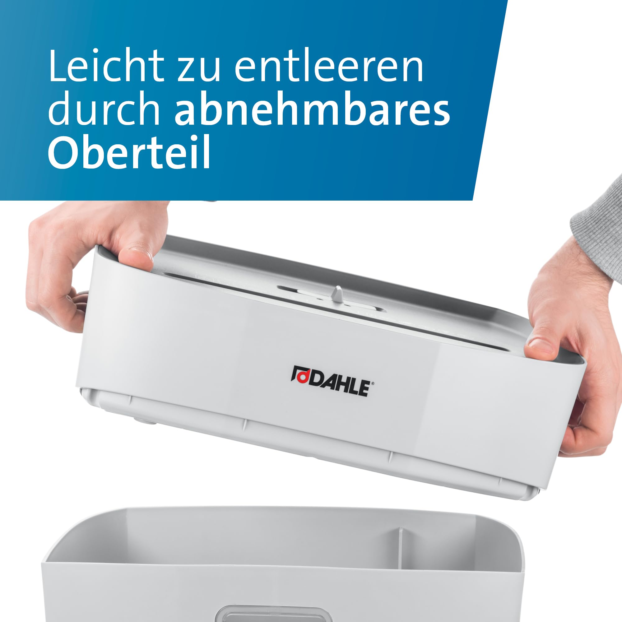 Dahle PaperSAFE PS 140 Aktenvernichter (10 Blatt, Sicherheitsstufe P4, Partikelschnitt, öl- und wartungsfrei, 12 Liter) grau