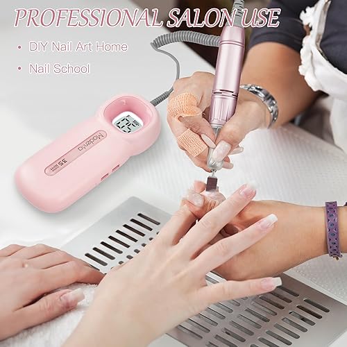 Miniatura 6 de Madenia Taladro de uñas eléctrico recargable, máquina profesional de archivos E para uñas de gel acrílicas, herramientas de pulido de manicura y