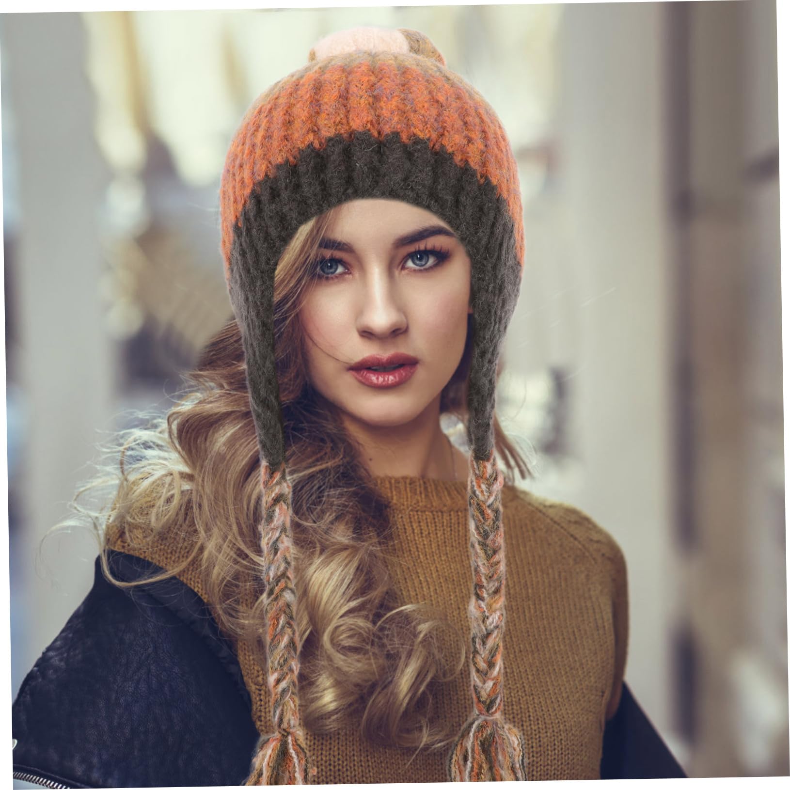 BESPORTBLE gorro tejido con orejeras gorro termico Gorro de mujer Gorro cálido Gorro para el frío sombrero de ganchillo tapa sombrero de punto de mujer gorro de punto caliente hilo
