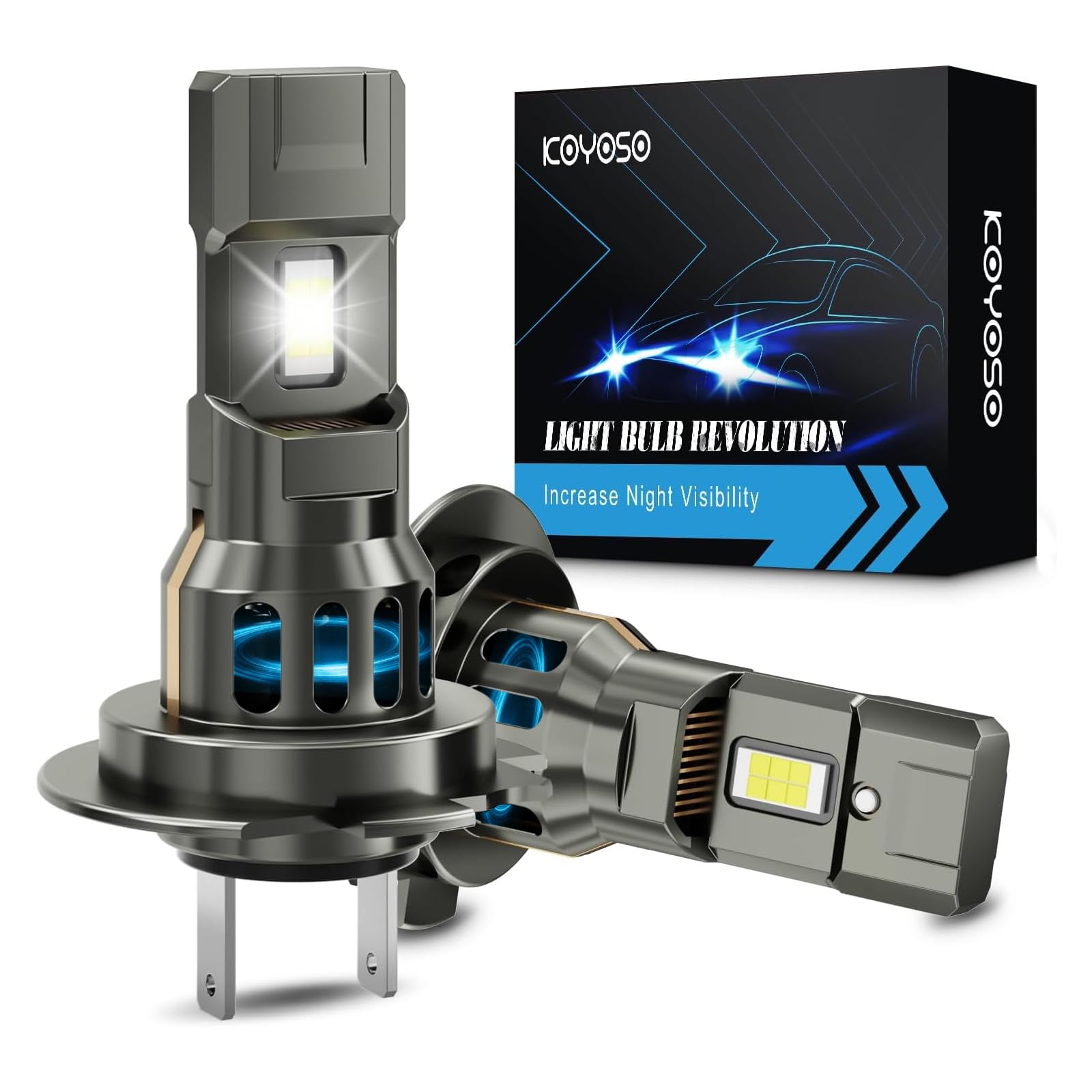 KOYOSO H7 LED Lampadine 130W 34000LM LED Luci per 12V Auto 6500K Bianco