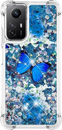 Miniatura 2 de Funda de teléfono delgada para Redmi Note 12s 4G, efecto de arena movediza líquida con purpurina, funda de silicona suave de TPU con cuatro esquinas