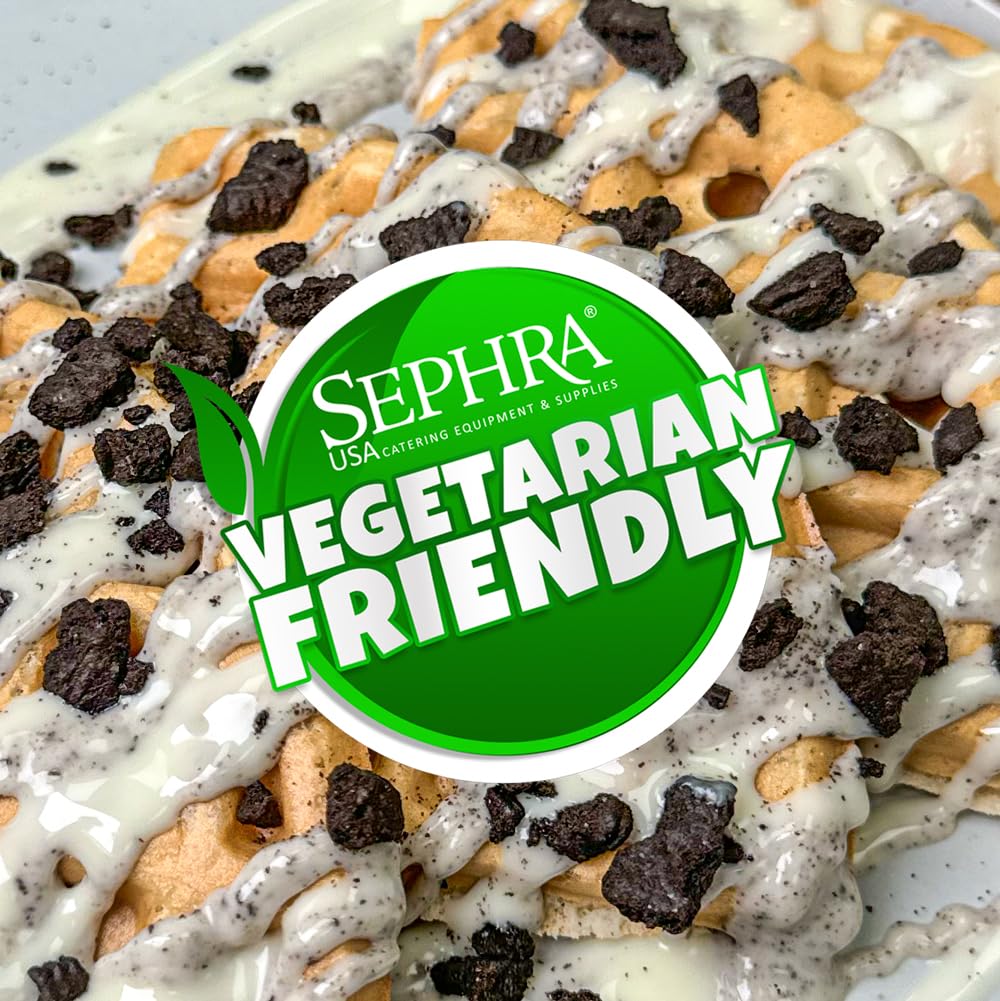 Sephra Salsa de postres para galletas y crema, 1 kg, práctica botella exprimidora, jarabes para helado, gofres, panqueques, crepes, batidos, batidos, sorbetes, frappes, pasteles o inmersión