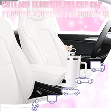 Butterfly Straw Topper with Charms Set, 8 Pieces 10mm Pink Straw Cover Compatible with Stanley Cup 30&40 Oz with Clip-On Bling Cross Ornament, Cute Sports Water Bottle Accessory