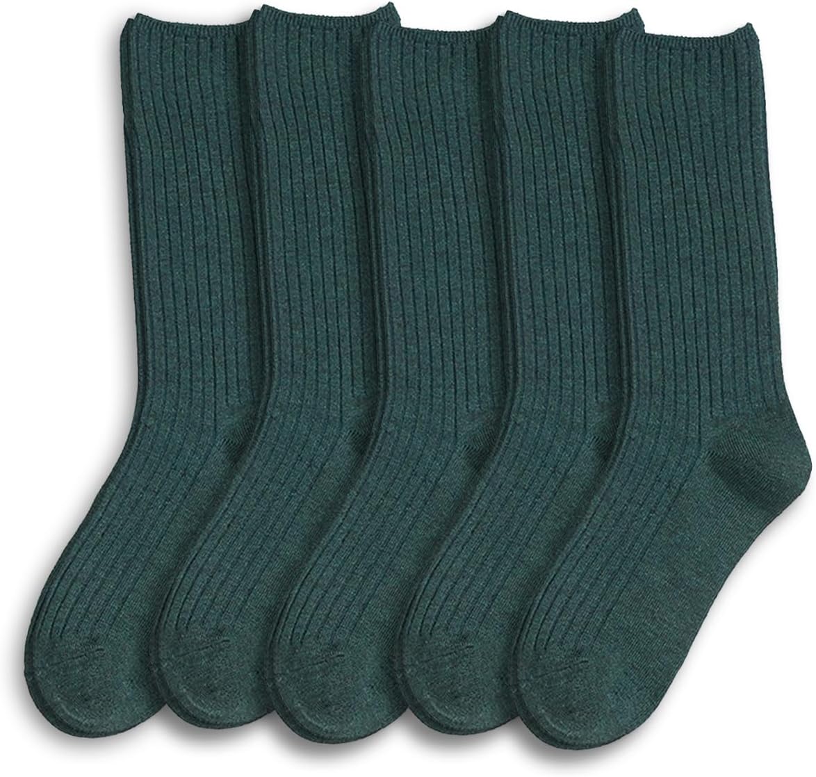 Women Crew Dress Socks Cotton Solid Color Slouch Sock for Dressy Shoes 5 Pack