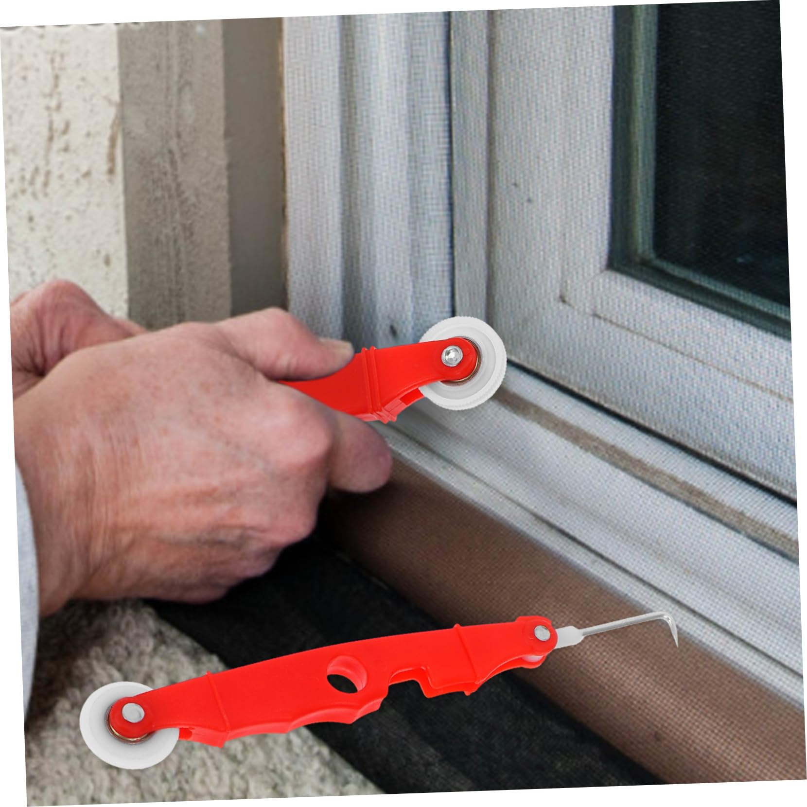 Bildschirm reparaturset Fliegengitter werkzeug mit Ergonomischem Spline roller und Haken für Einfache Netzreparatur an Fenster Terrassentüren für Heimwerker und Profis
