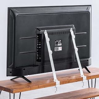 Sanwa Direct 电视 防摔皮带 VESA安装 2根皮带 夹紧式 【无需粘贴/打孔】适用于墙壁固定 白色 100-PL036W