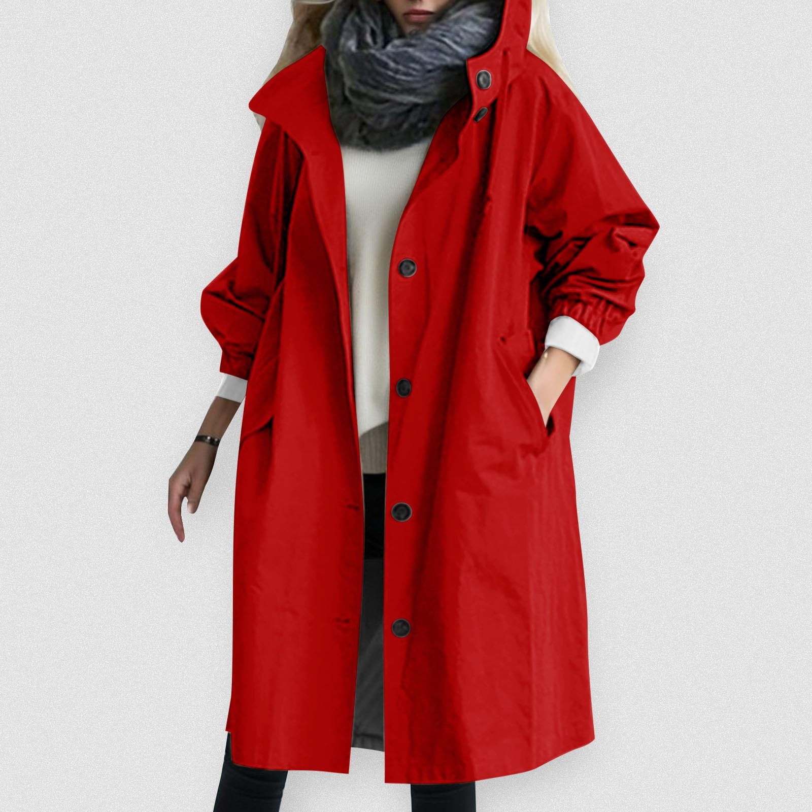 Generisch Eleganter Windbreaker Mantel für Damen mit lose Outdoor Winterbekleidung bequeme Jacke Wild