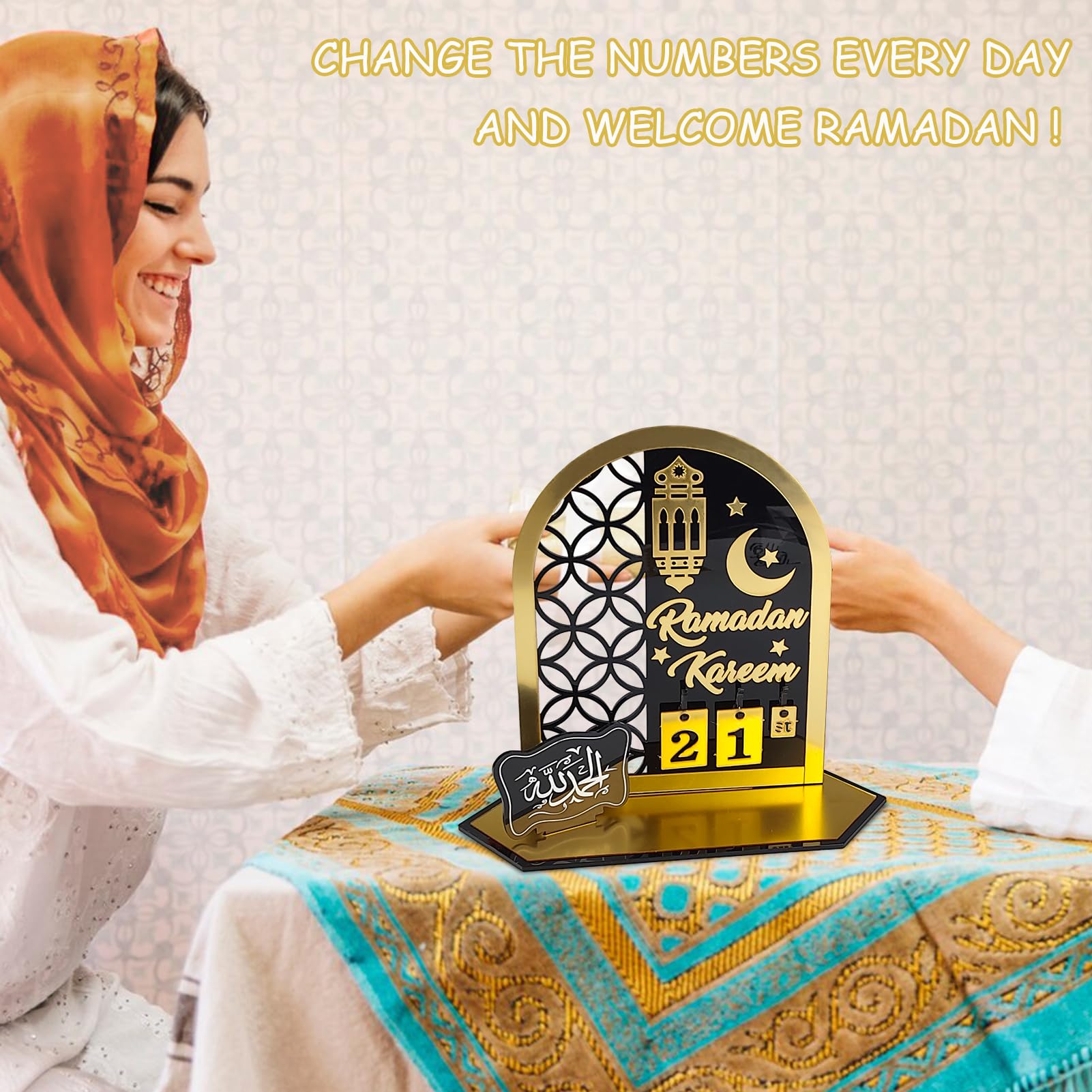 Calendario Ramadán Decoración Acrílico Cuenta Regresiva DIY