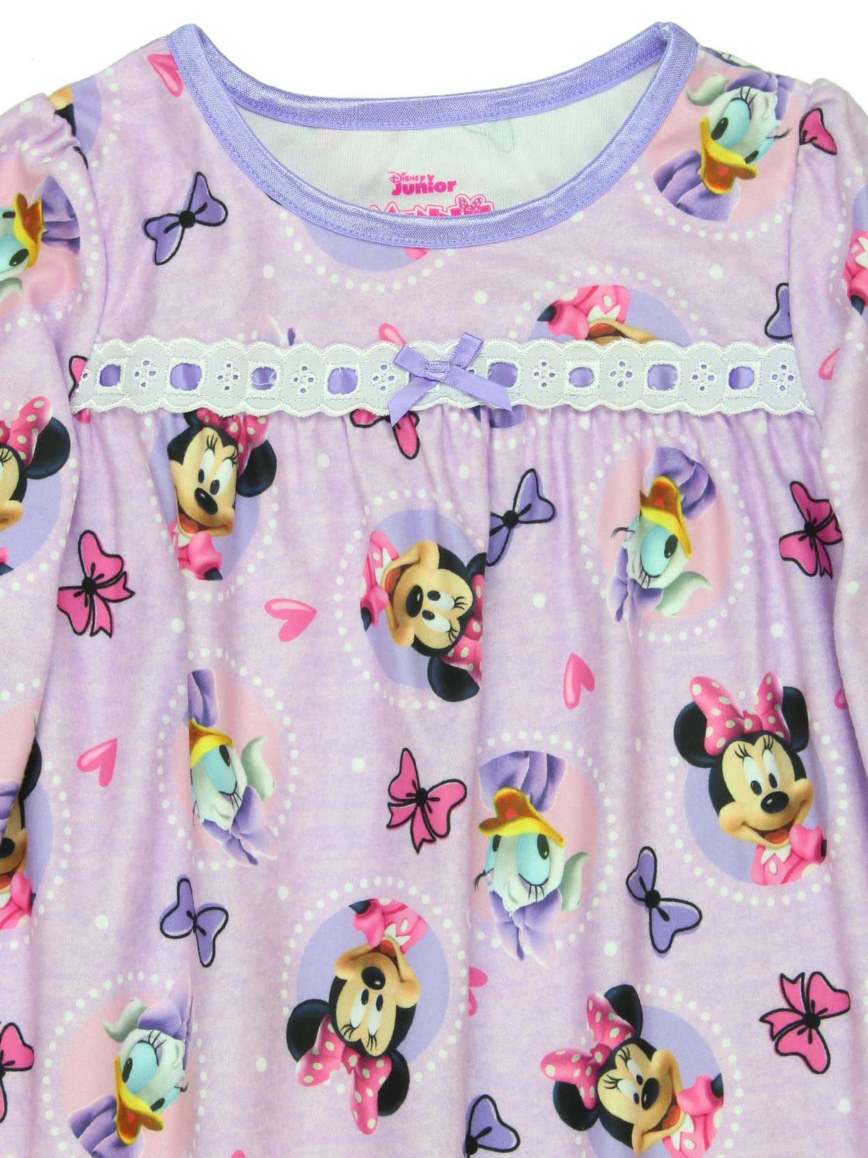 Disney Minnie Mouse Toddler Girls Granny Gown Nightgown (4, Purple)