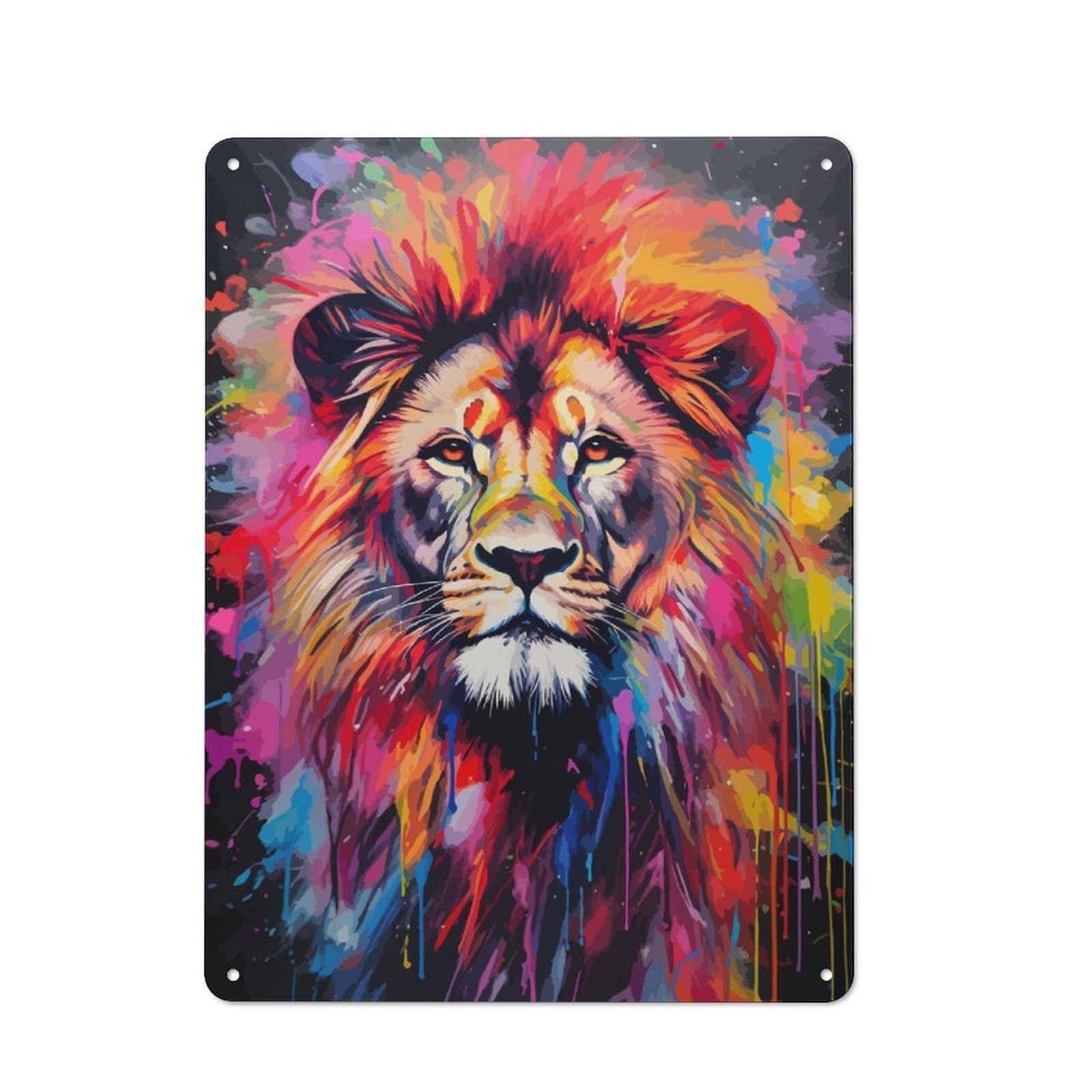Junmoney Lion Painting Retro Tin Wall Plaque 40X30cm For Man Cave Or Games Room, For Games Room Collectors