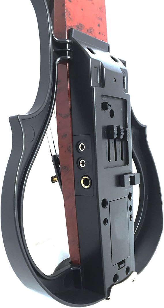 Aliyes Handmade Silent Electric Violin 4/4 Full Size Professional Student Violin For Beginner Solid Wood Violin Kit String,Shoulder Rest,Rosin-E601