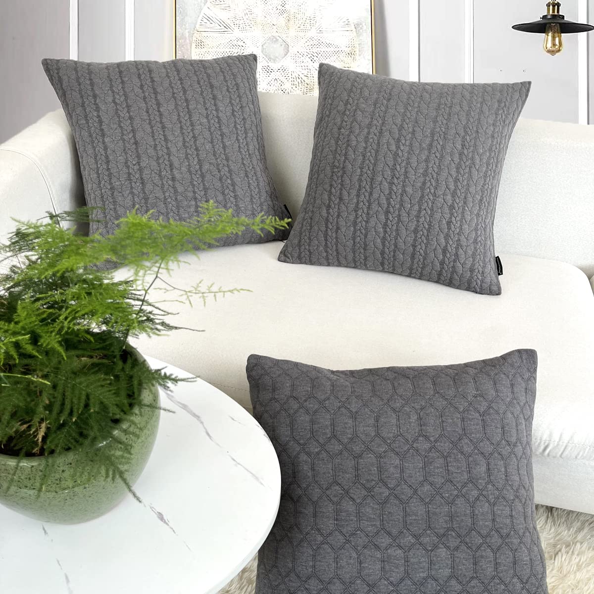 Booque Valley Fundas De Almohada Gris Claro, Paquete De 2 Fundas