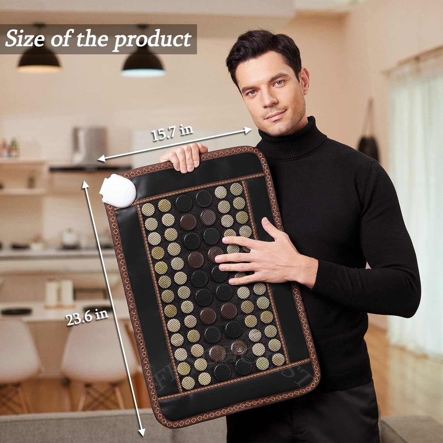 Far Infrared Heating Pad,Natural Jade and 2 Different Tourmaline Heating Pad,Electric Heating Pads for Back Neck Shoulders and Abdomen,Auto Shut Off Function,Christmas Gifts for Women Men 23.6" X15.7"